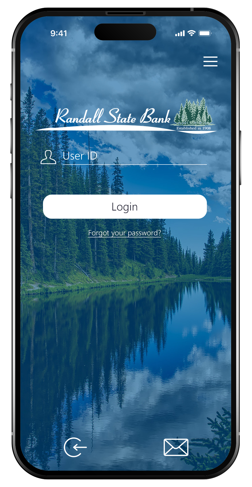 Randall State Bank App on an iPhone 14